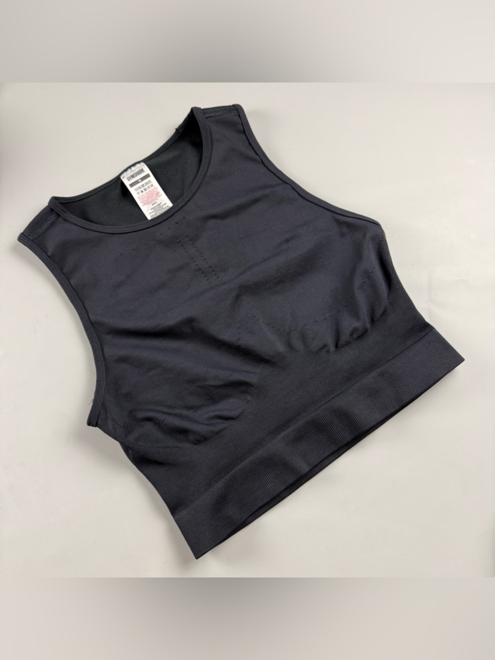 Gymshark Seamless Cutout Crop Tank Sports Bra Black Medium